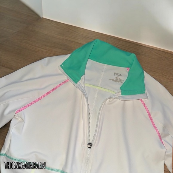 !!SALE!! Fila Sport Women’s White Athletic Performance Track Zip-Up Jacket (S) - Picture 2 of 3